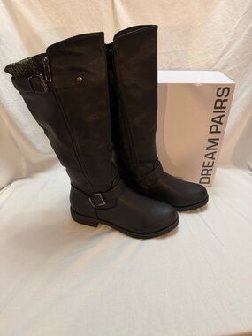 JustFab Dream Pairs Deer Black Tall Boots Size 9